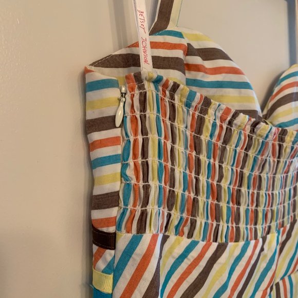 Betsey Johnson Multi Color Seersucker Halter Dress - Picture 4 of 6